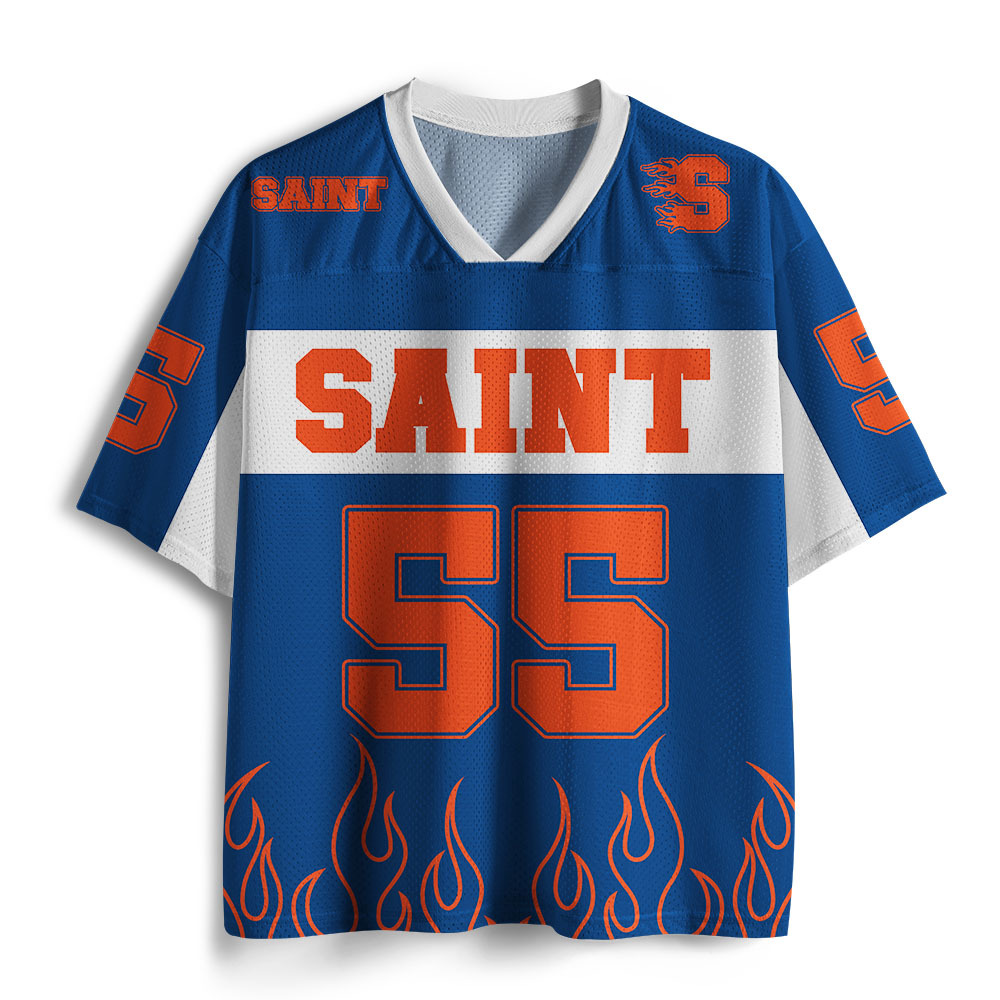 Personalized Siant Christian Blue Mesh Jersey