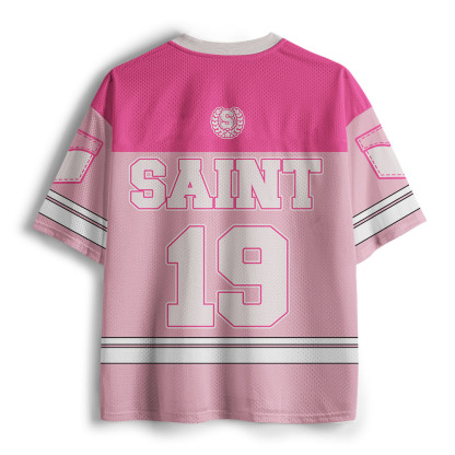 Personalized Siant Christian Pink Mesh Jersey