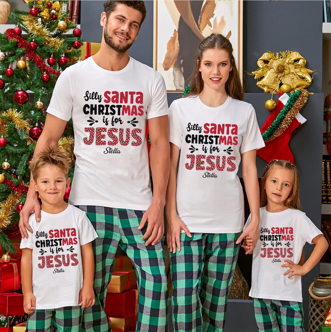 Personalized Silly Santa Christmas Family Matching Shirts