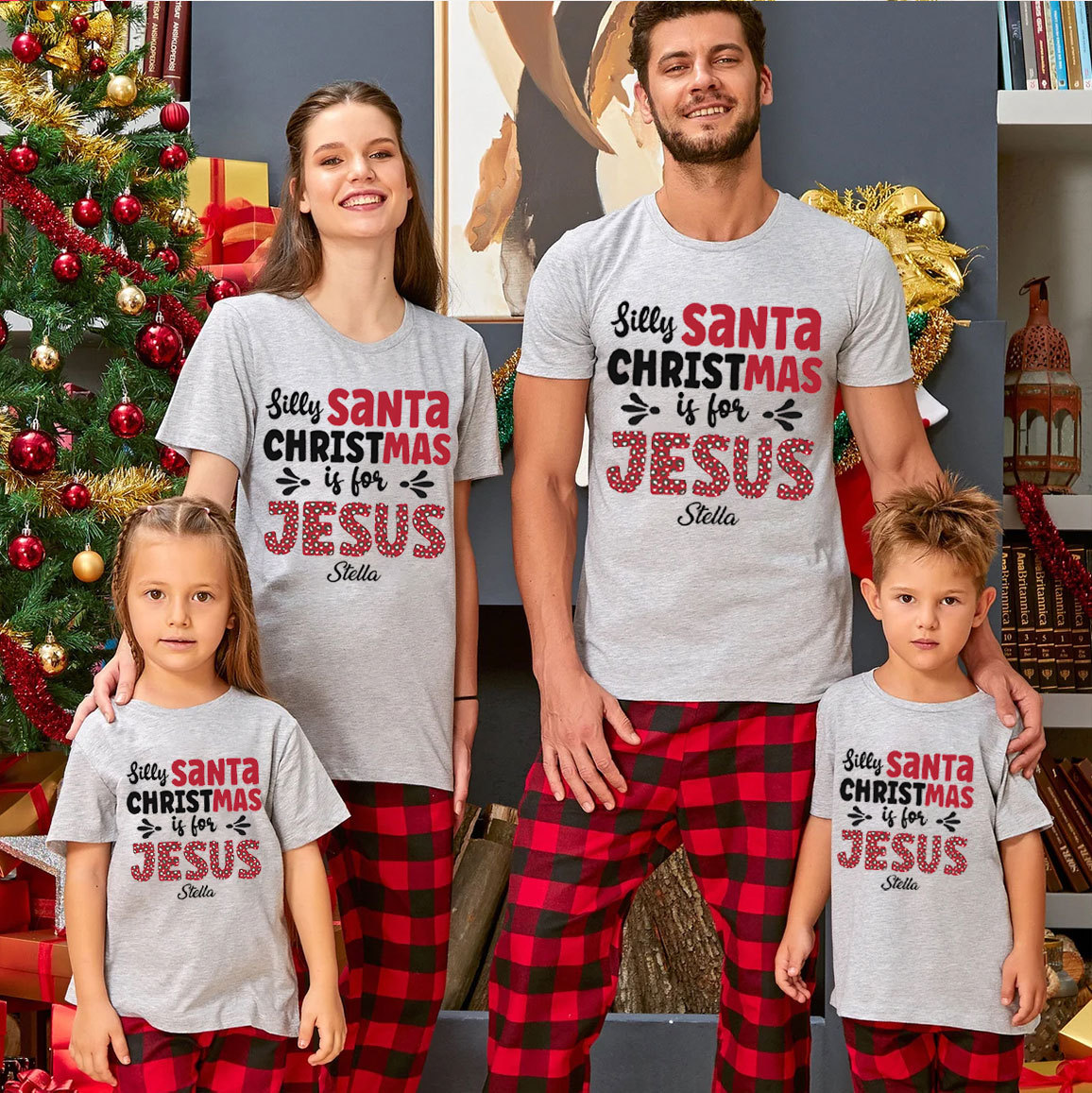 Personalized Silly Santa Christmas Family Matching Shirts