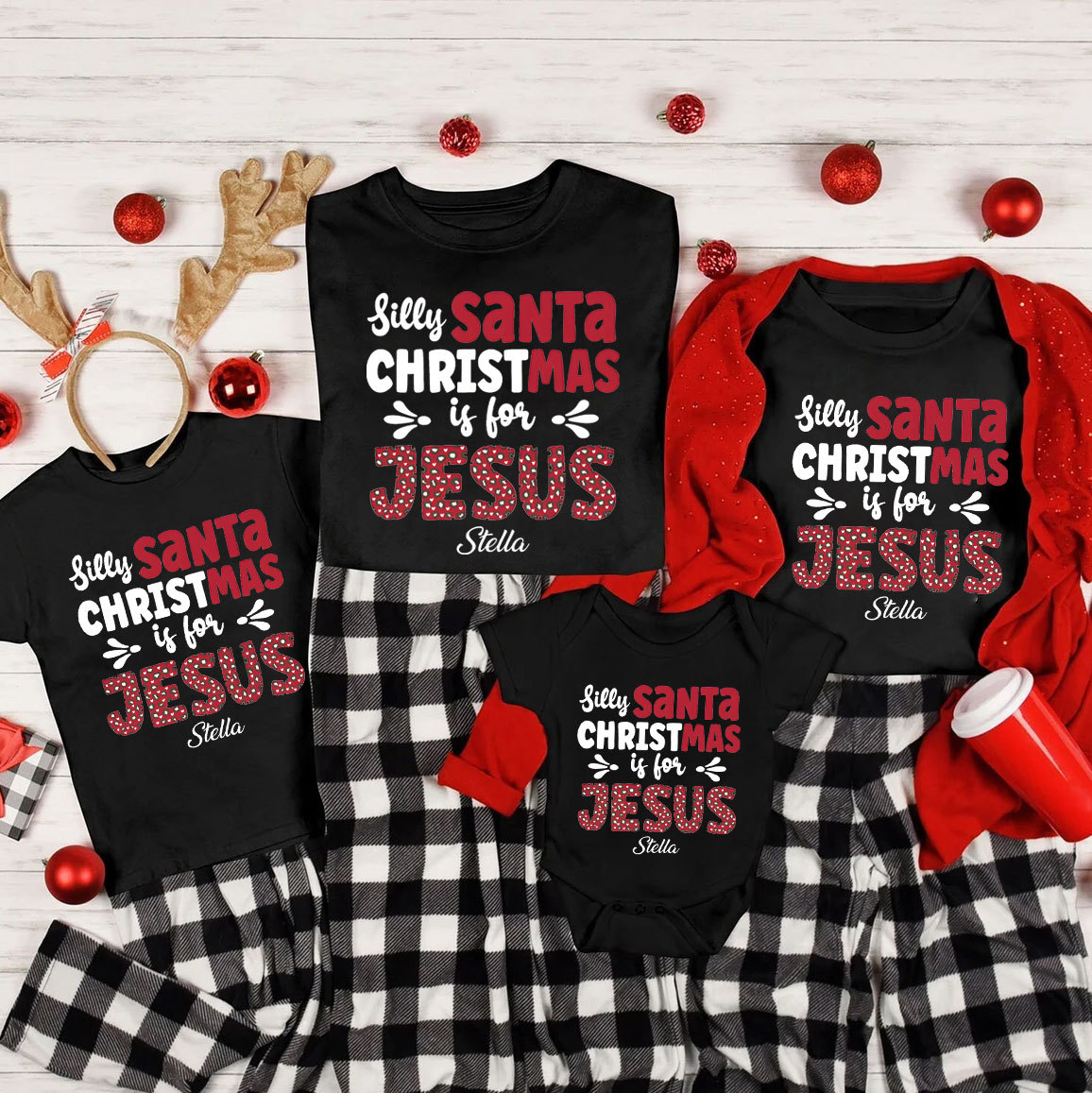 Personalized Silly Santa Christmas Family Matching Shirts