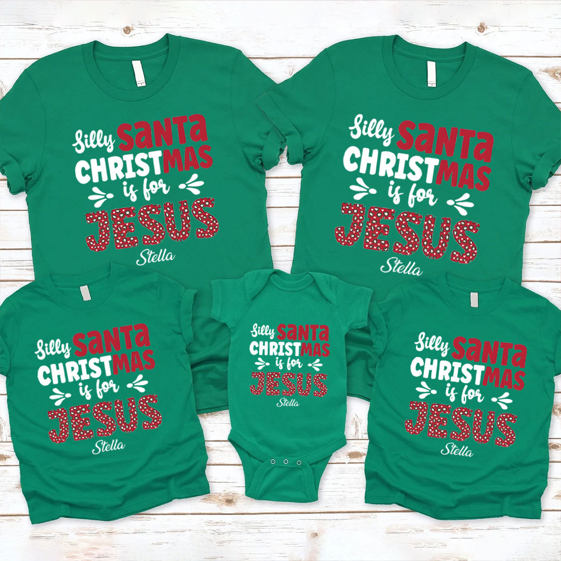 Personalized Silly Santa Christmas Family Matching Shirts