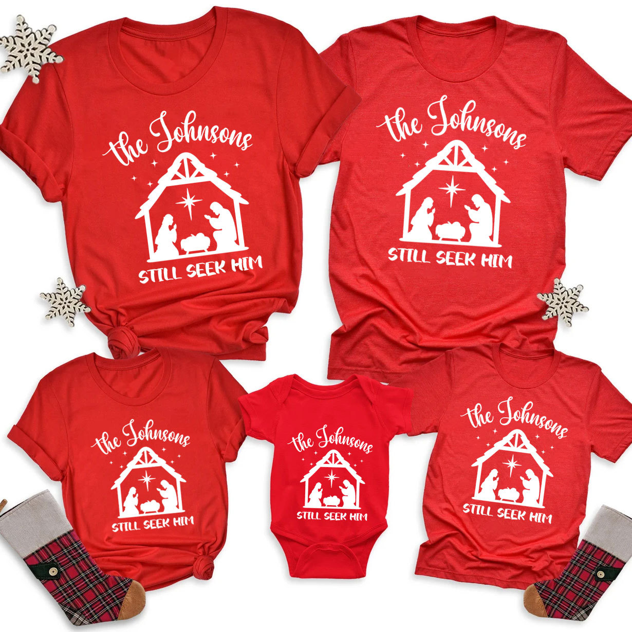 Personalized Still Seek Him Christmas Family Matching Shirts 