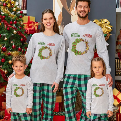 Personalized This Is the Season This Is the Reason Christmas Family Matching Long Sleeve Shirts