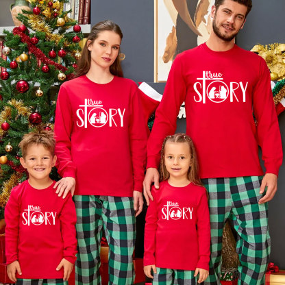 Personalized  True Story Christmas Family Matching Long Sleeve Shirts
