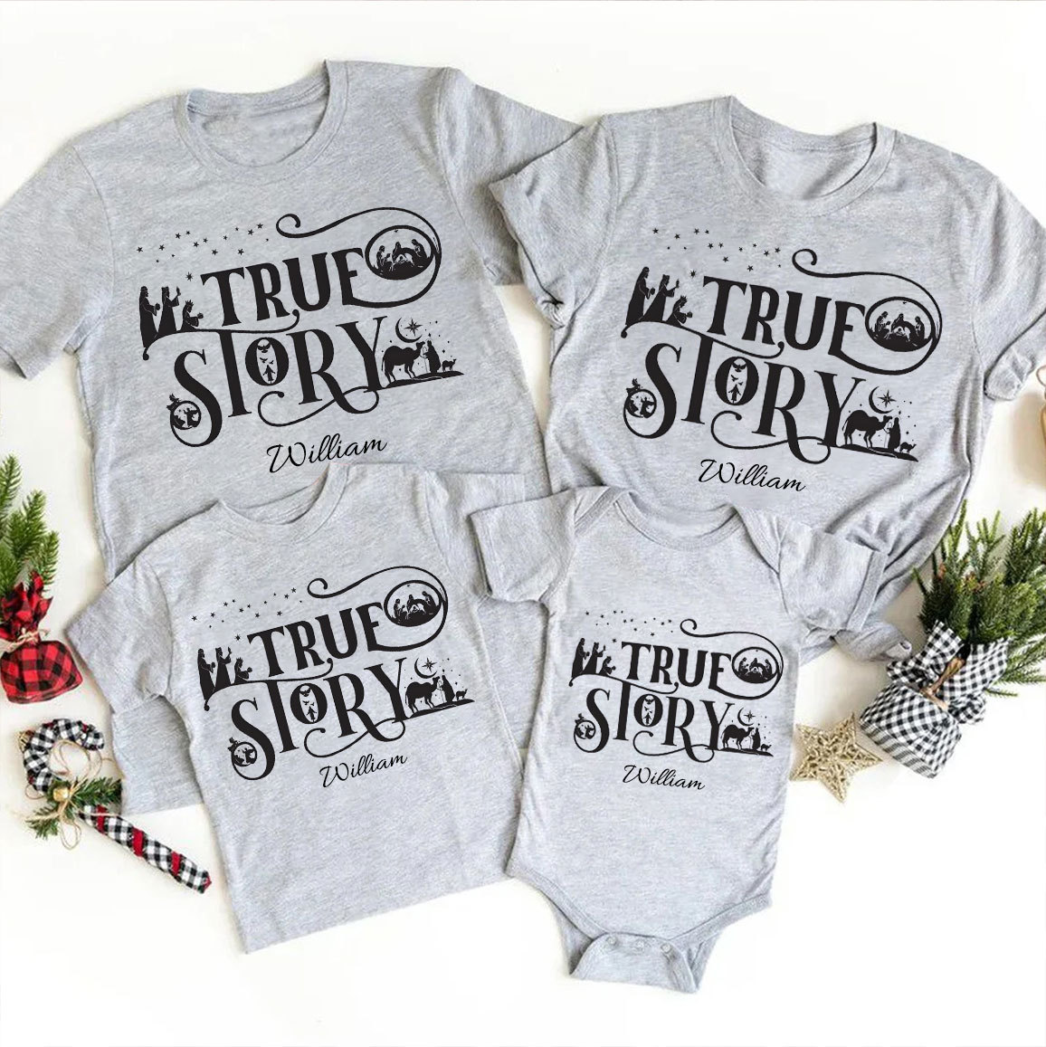 Personalized True Story  Christmas Family Matching Shirts