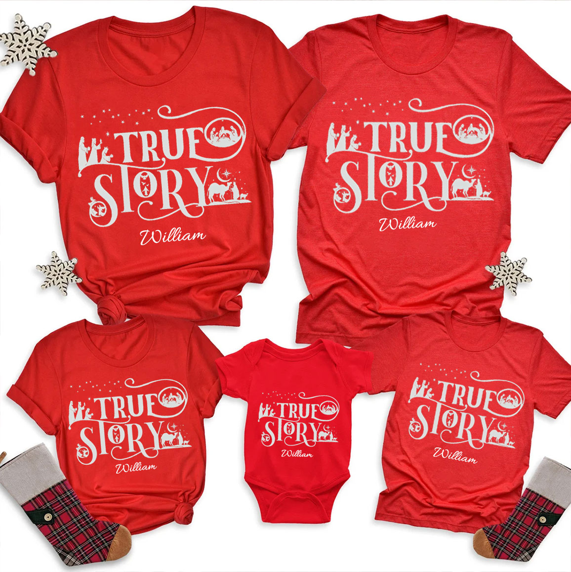 Personalized True Story  Christmas Family Matching Shirts