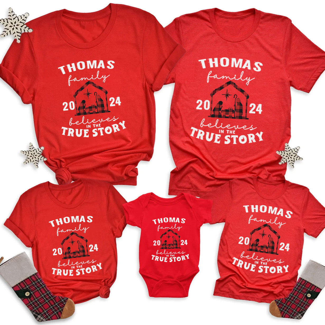 Personalized True Story Christmas Family Matching Shirts