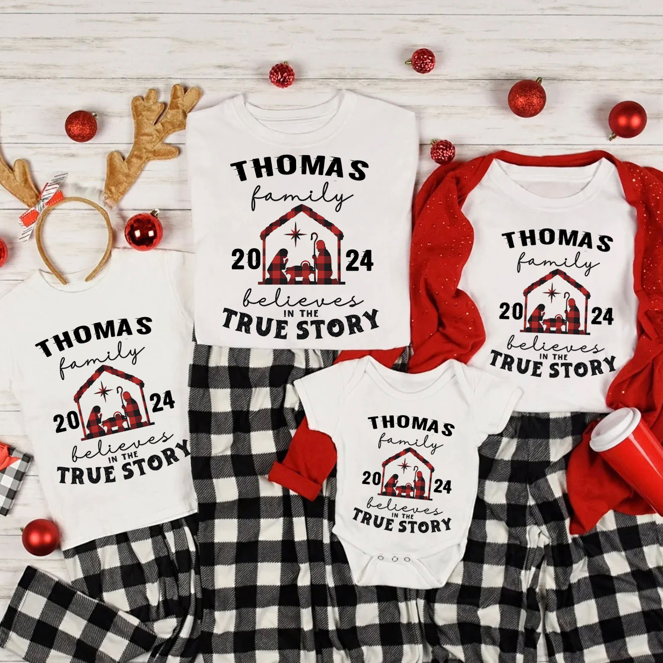 Personalized True Story Christmas Family Matching Shirts