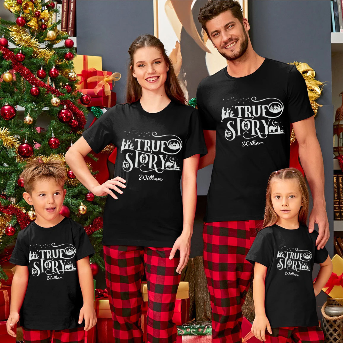 Personalized True Story  Christmas Family Matching Shirts