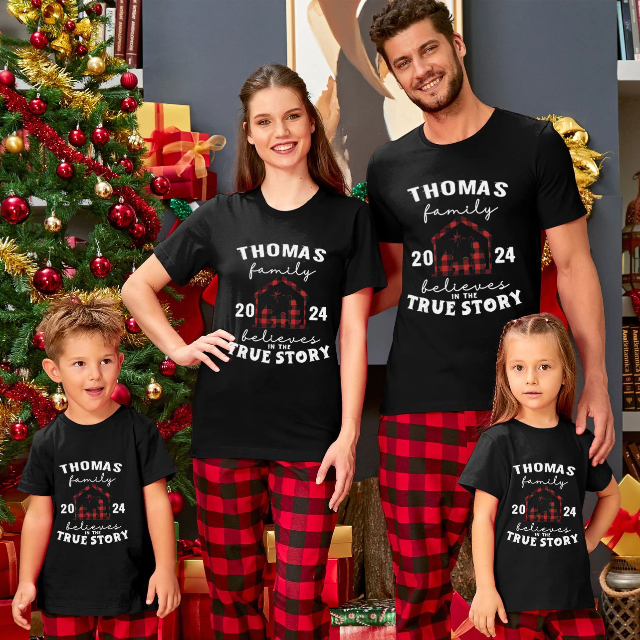 Personalized True Story Christmas Family Matching Shirts