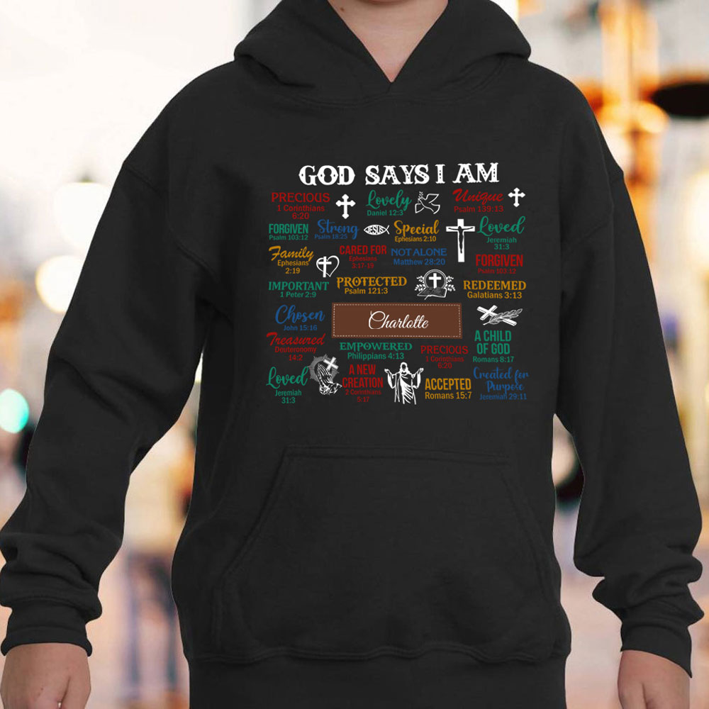 Personalized What God Says About You Christian Hoodie