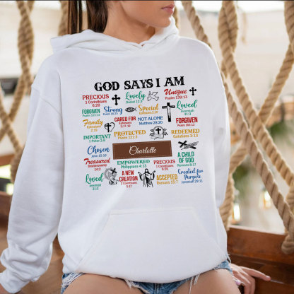 Personalized What God Says About You Christian Hoodie