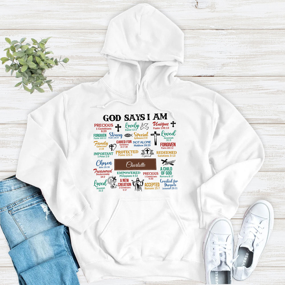 Personalized What God Says About You Christian Hoodie