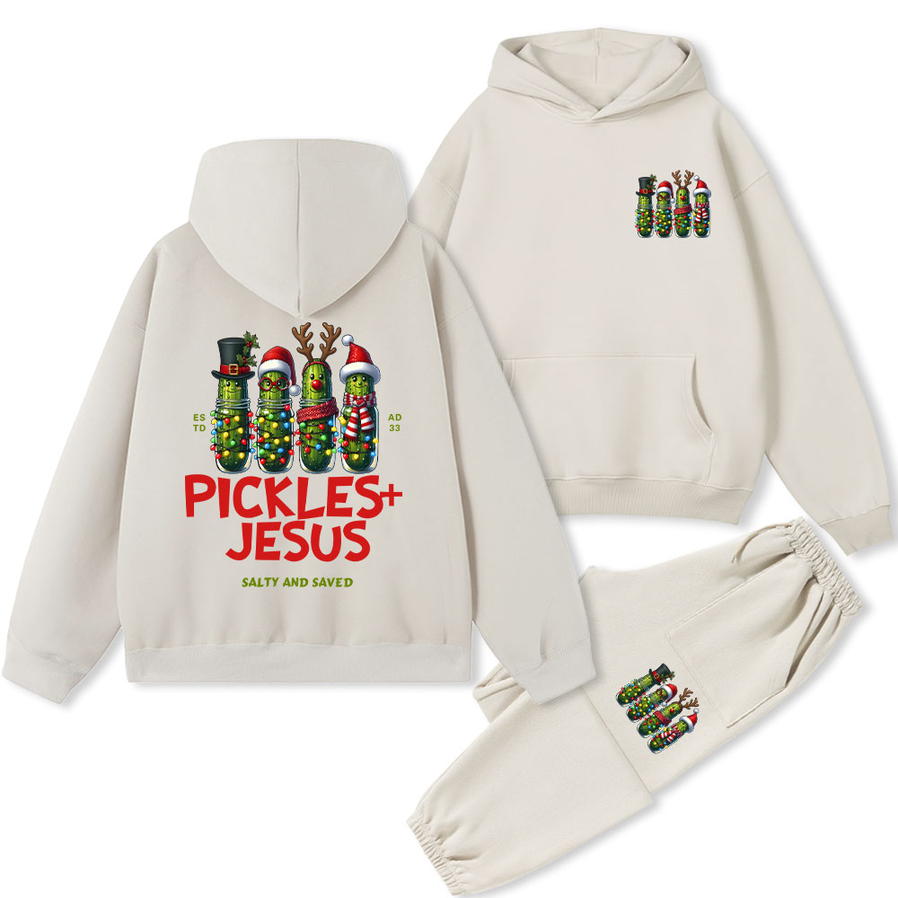 Pickles And Jesus Christian Premium Fleece Hoodie Set