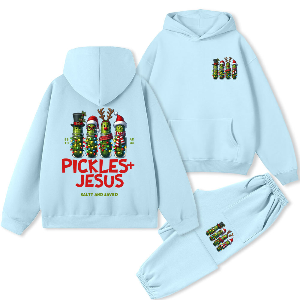 Pickles And Jesus Christian Premium Fleece Hoodie Set