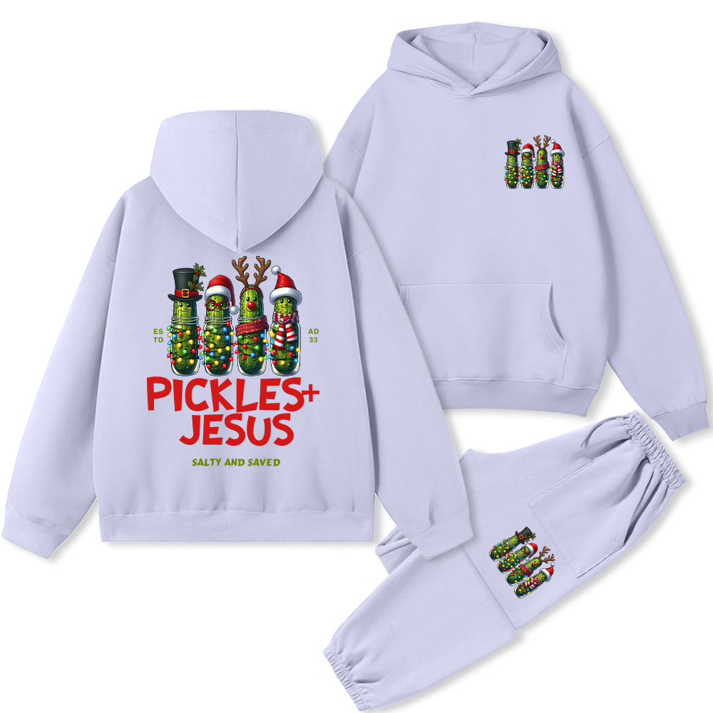 Pickles And Jesus Christian Premium Fleece Hoodie Set