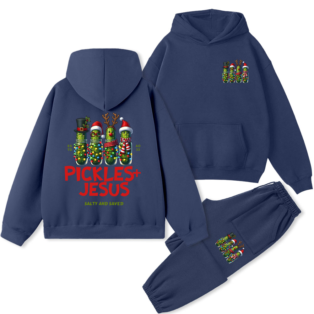 Pickles And Jesus Christian Premium Fleece Hoodie Set