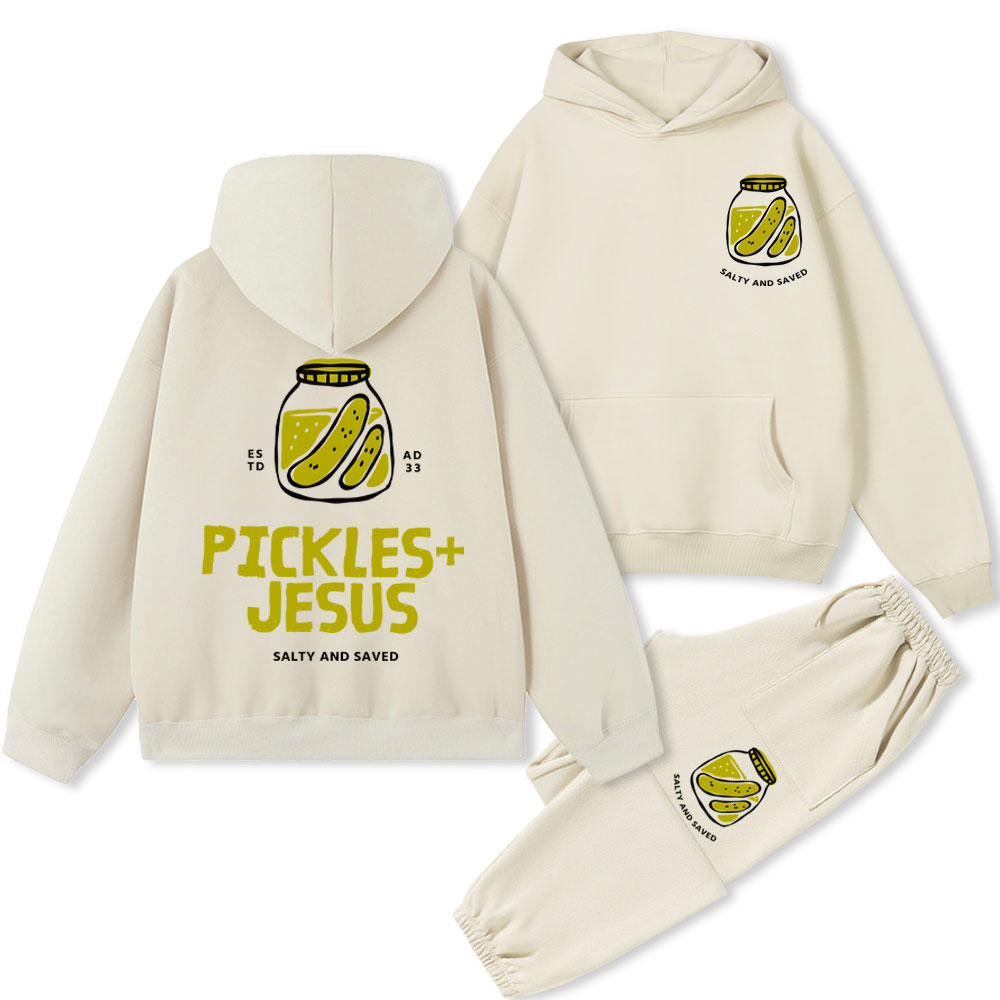 Pickles And Jesus Christian Premium Fleece Hoodie Set