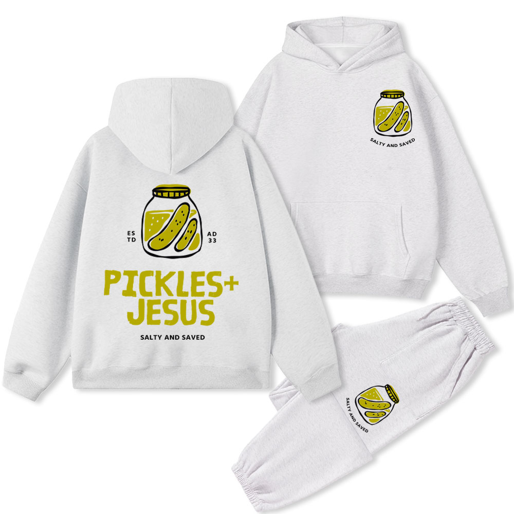 Pickles And Jesus Christian Premium Fleece Hoodie Set