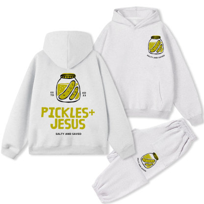 Pickles And Jesus Christian Premium Fleece Hoodie Set