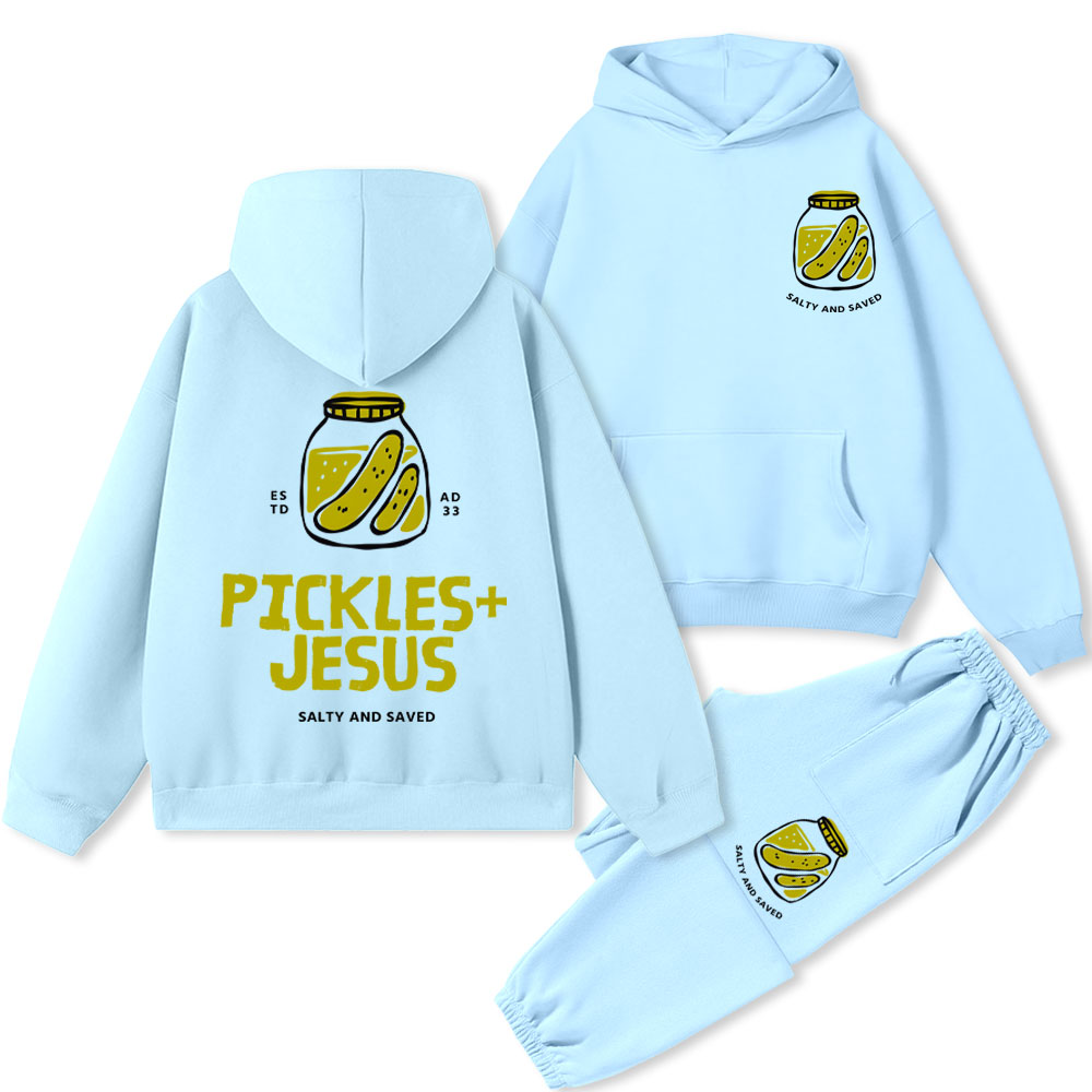 Pickles And Jesus Christian Premium Fleece Hoodie Set