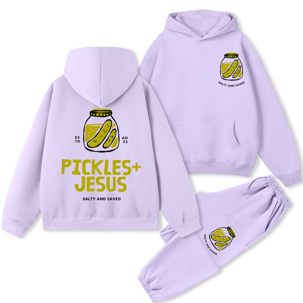 Pickles And Jesus Christian Premium Fleece Hoodie Set