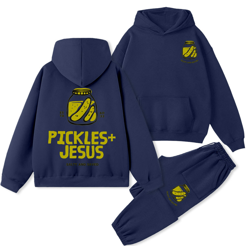 Pickles And Jesus Christian Fleece Hoodie Set Sale - GuidingCross