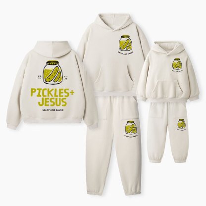 Pickles And Jesus Christian Premium Matching Fleece Hoodie Set