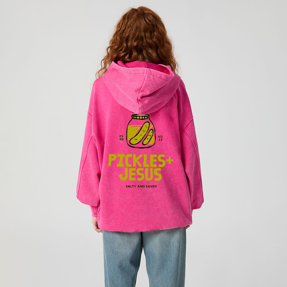 Pickles And Jesus Christian Washed Hoodie