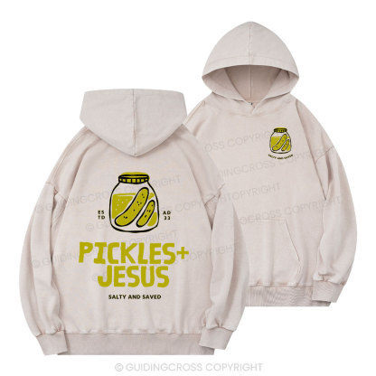 Pickles And Jesus Christian Washed Hoodie