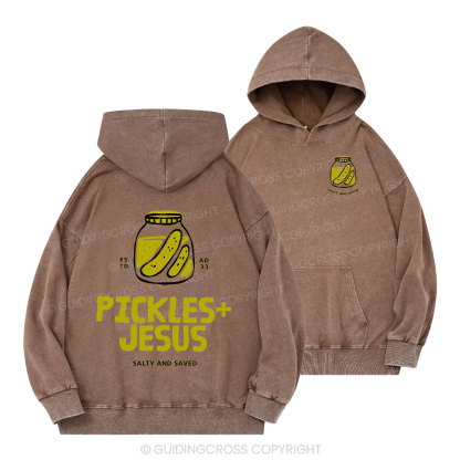 Pickles And Jesus Christian Washed Hoodie