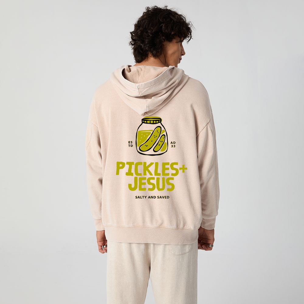 Pickles And Jesus Christian Washed Hoodie
