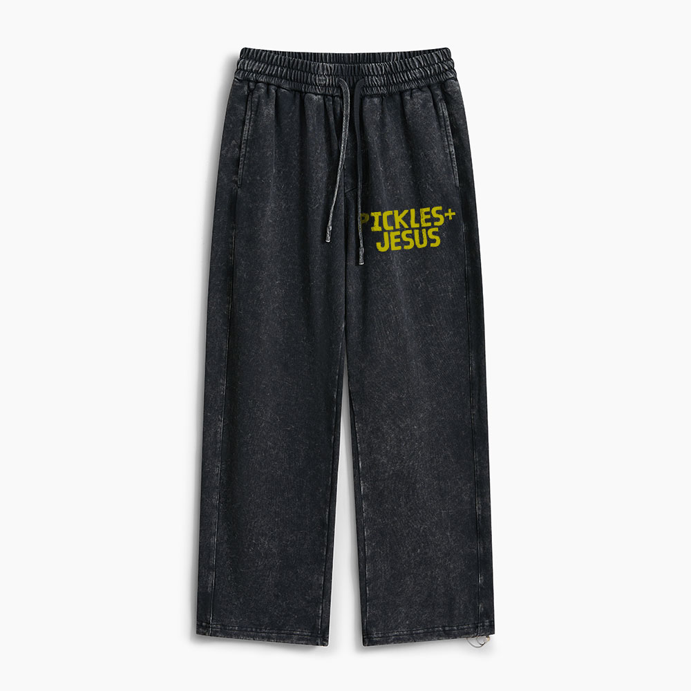 Pickles And Jesus Christian Washed Sweatpants
