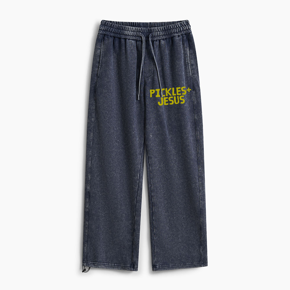 Pickles And Jesus Christian Washed Sweatpants
