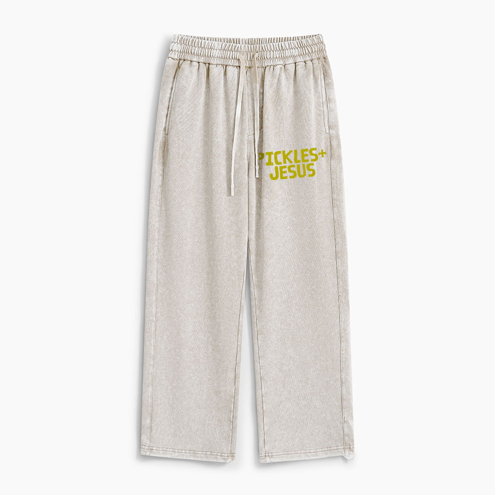 Pickles And Jesus Christian Washed Sweatpants