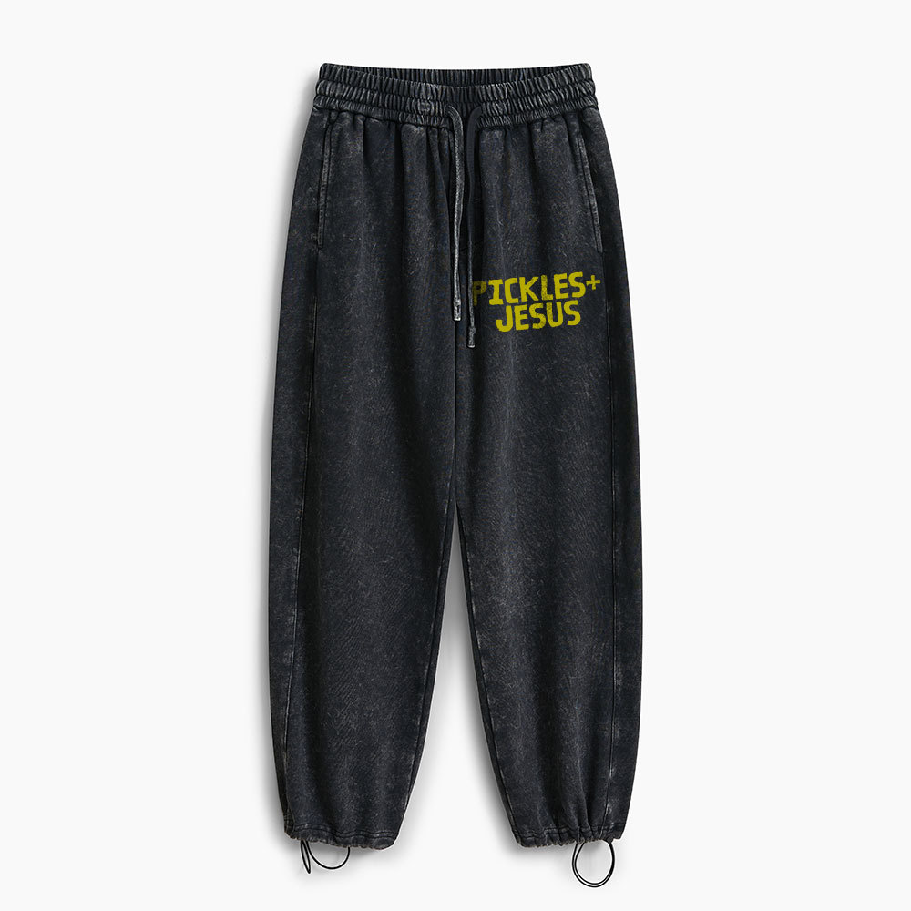 Pickles And Jesus Christian Washed Sweatpants