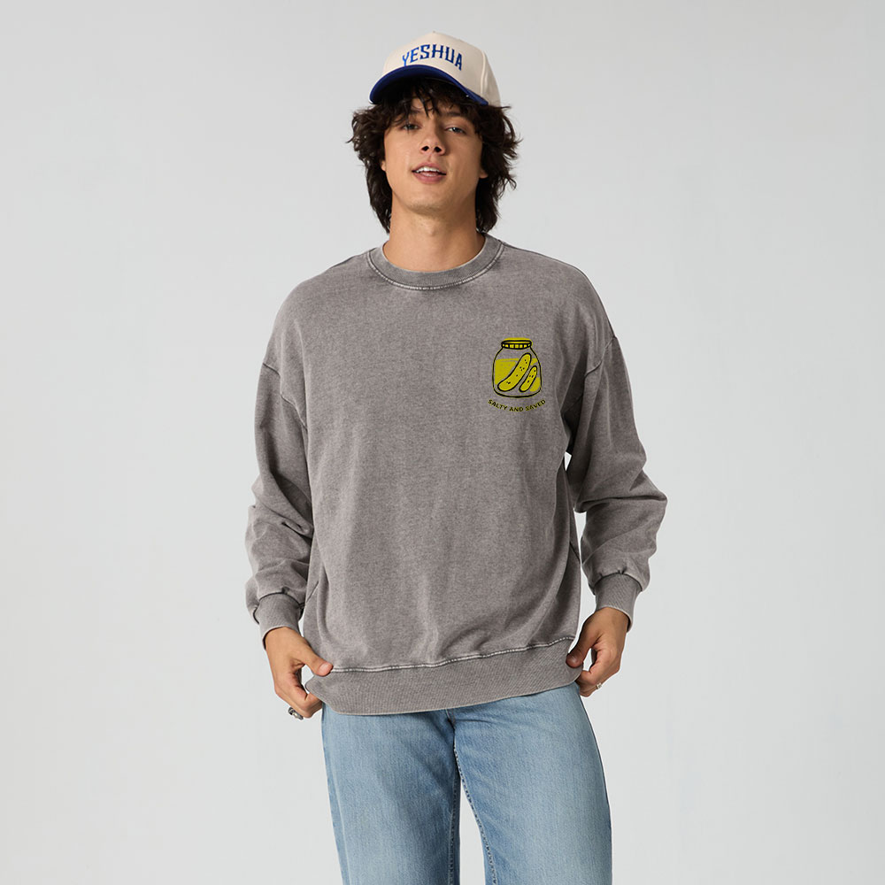 Pickles And Jesus Christian Washed Sweatshirt