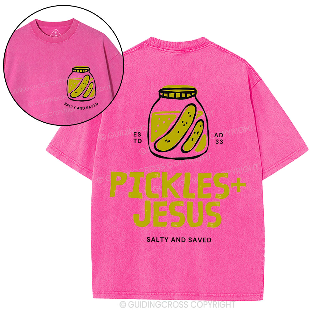 Pickles And Jesus Christian Washed T-Shirt
