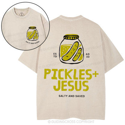 Pickles And Jesus Christian Washed T-Shirt