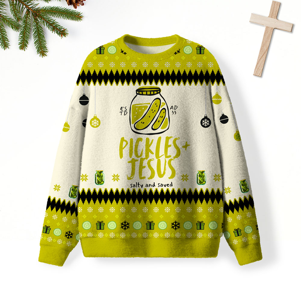 Pickles And Jesus Furry Christian Lightweight Sweater