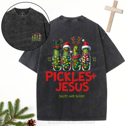 Pickles Jesus Christian Christmas Washed T-Shirt