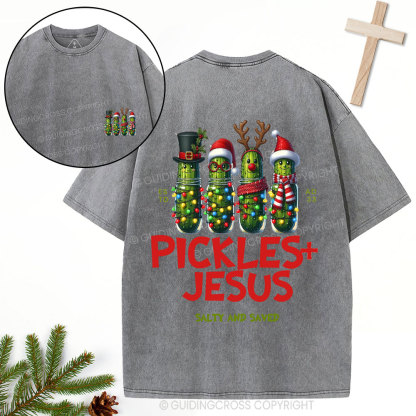 Pickles Jesus Christian Christmas Washed T-Shirt