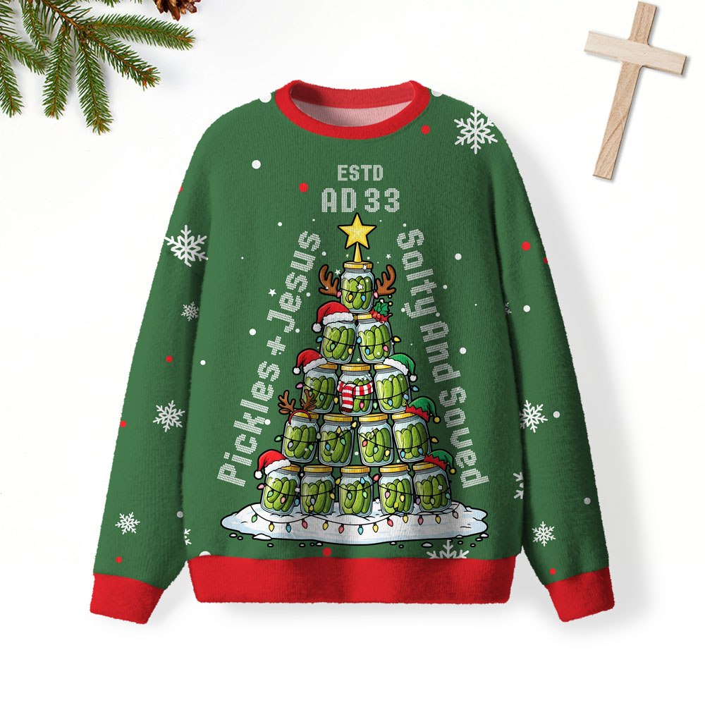 Piskles And Jesus Salty And Saves Christian Lightweight Sweater