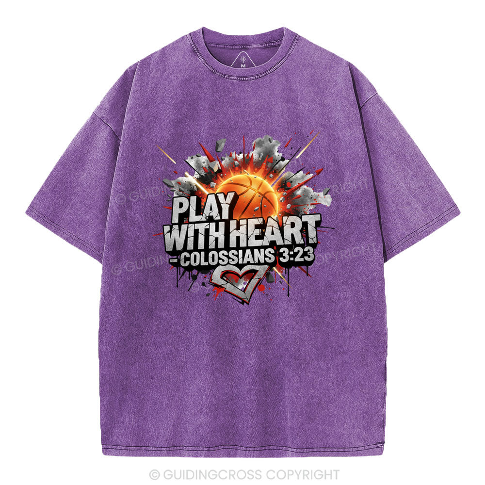 Play With Heart Christian Washed T-Shirt