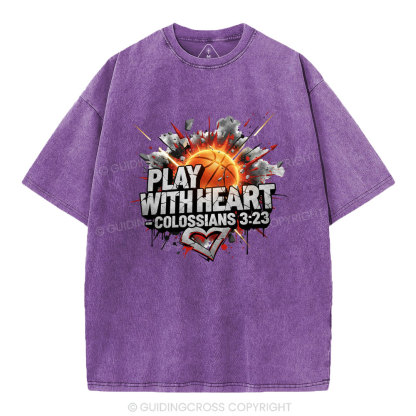 Play With Heart Christian Washed T-Shirt