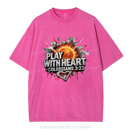 Play With Heart Christian Washed T-Shirt
