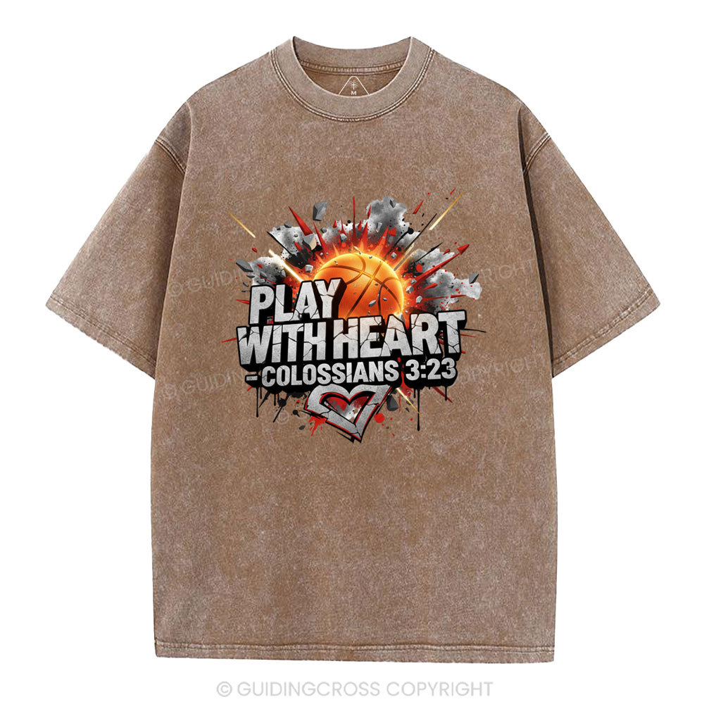 Play With Heart Christian Washed T-Shirt