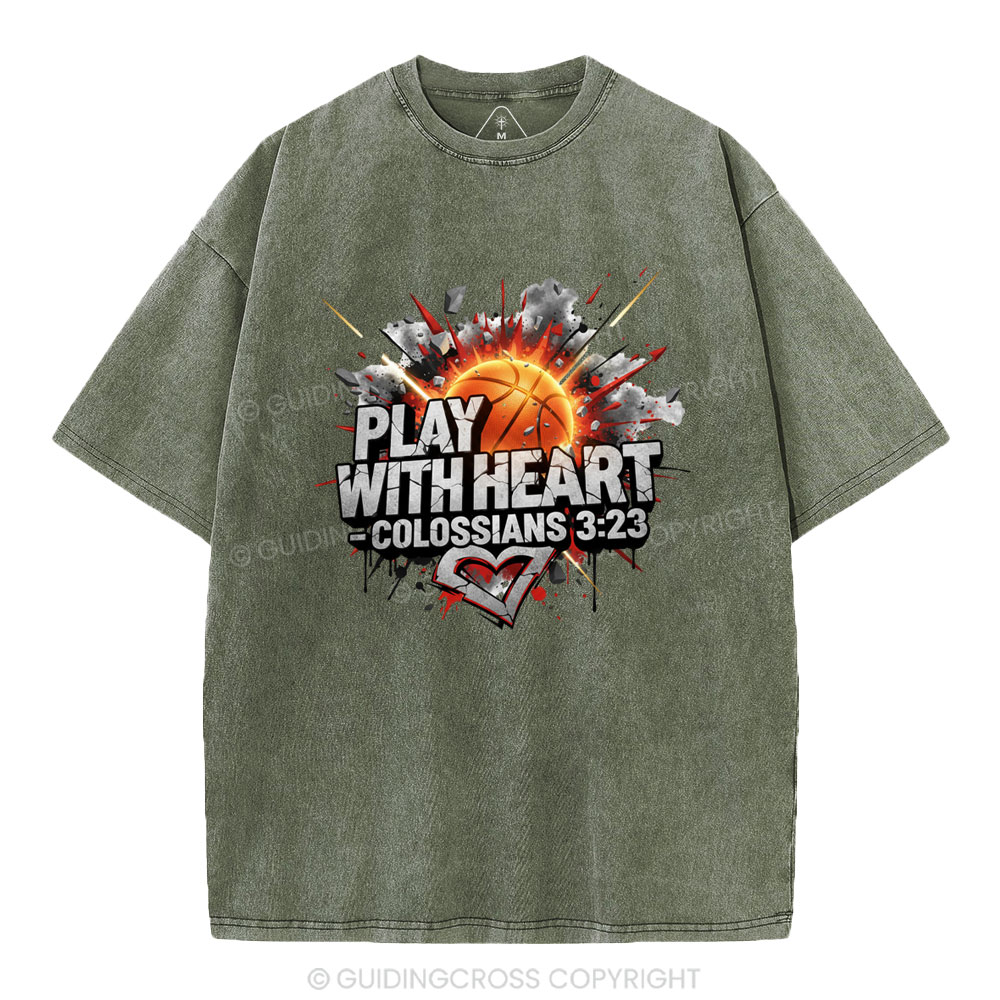 Play With Heart Christian Washed T-Shirt