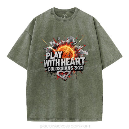 Play With Heart Christian Washed T-Shirt